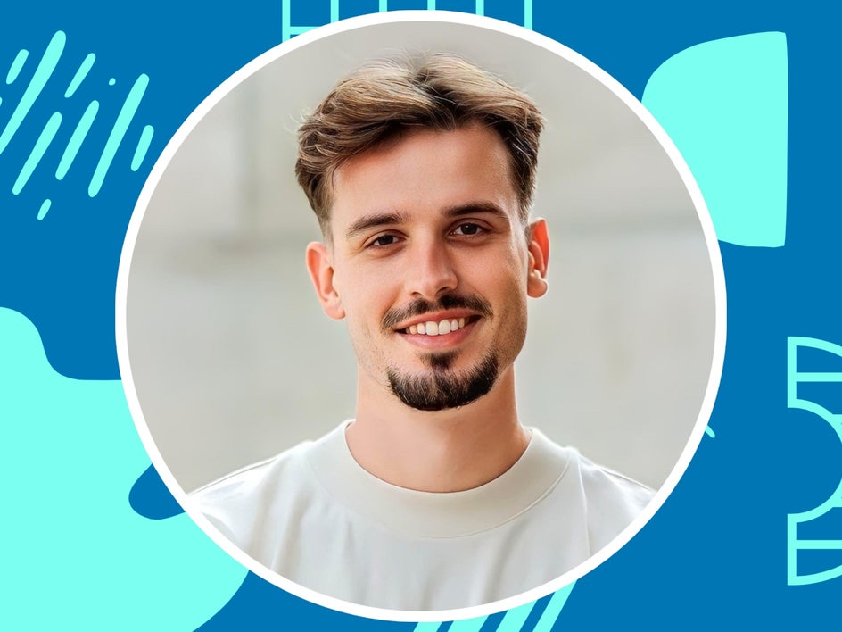 Before: Male portrait for LinkedIn with simple background