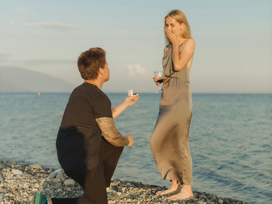 Before: Surprise engagement by the beach