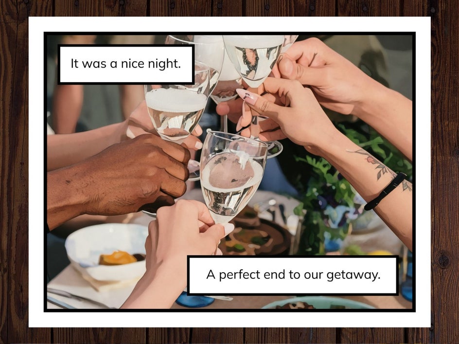 photo to comic group toast with pop comic applied
