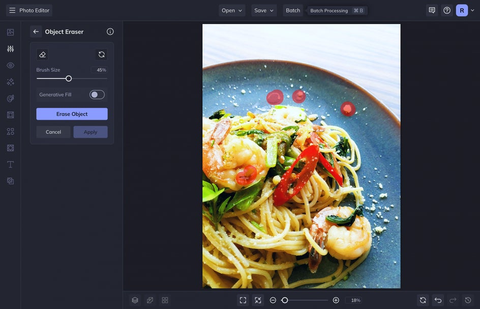 object remover for food