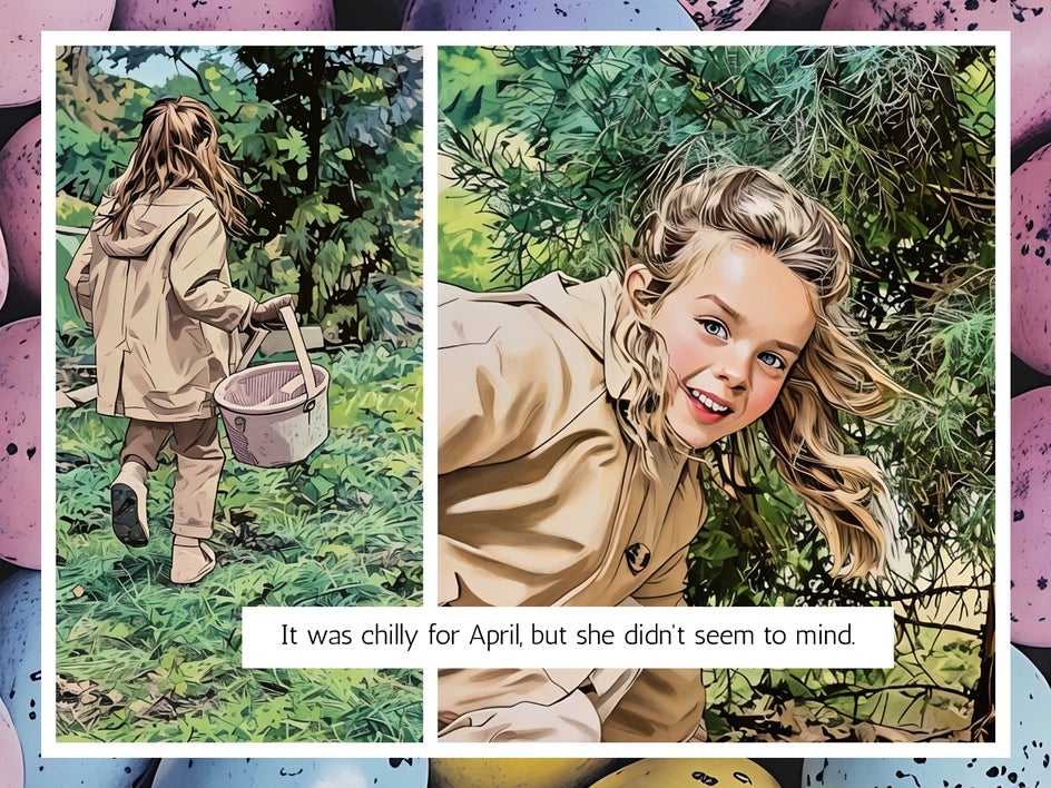 photo to graphic novel easter-themed comic