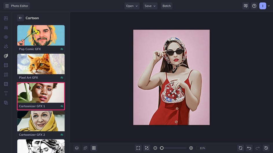 where to find a cartoonizer effect artsy