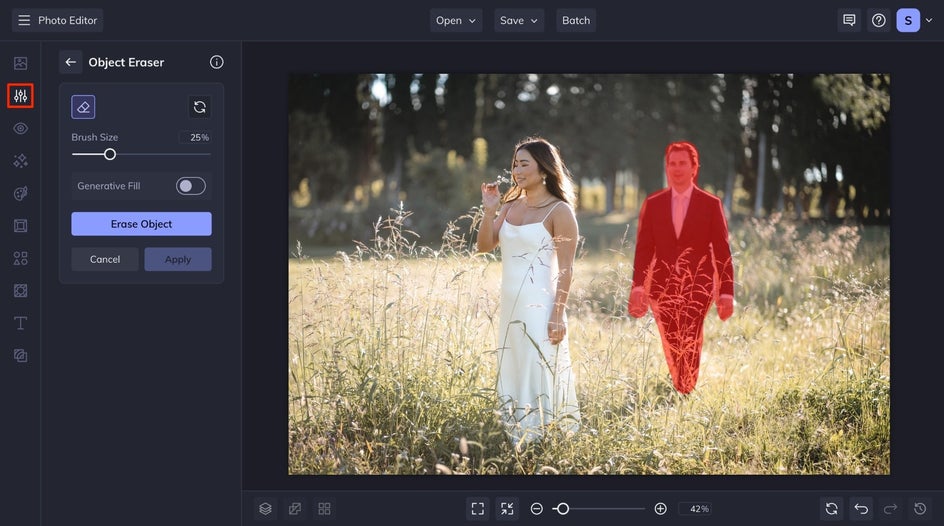 highlight ex in photo with object eraser