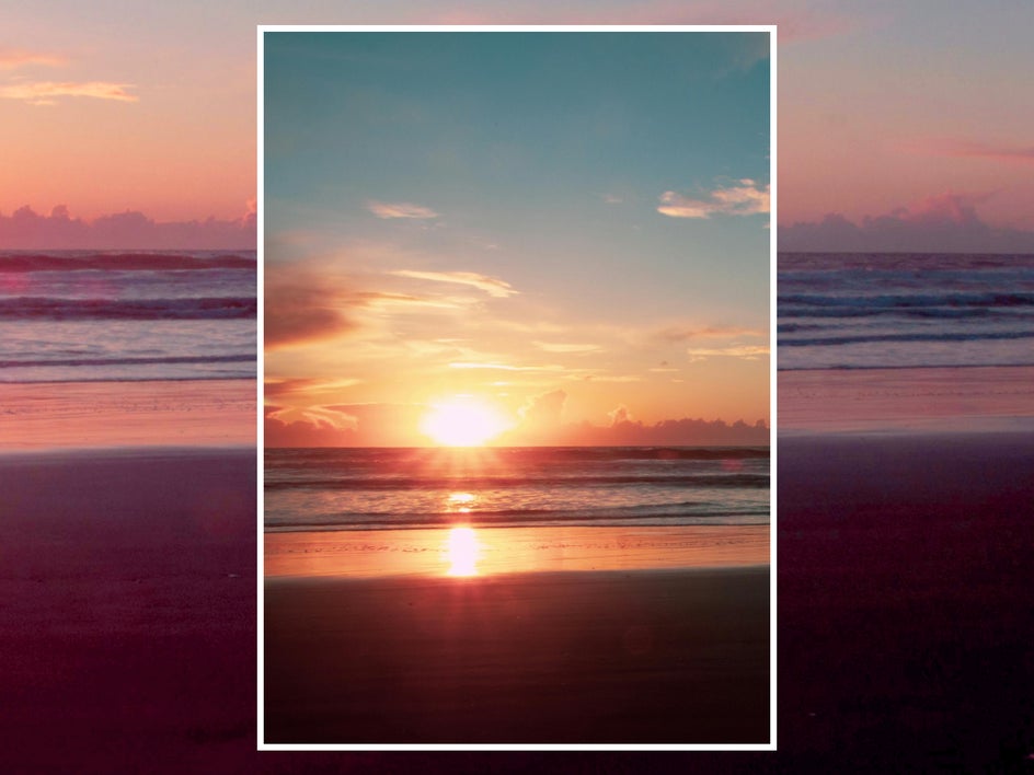 before: photo of sunset with beach scene