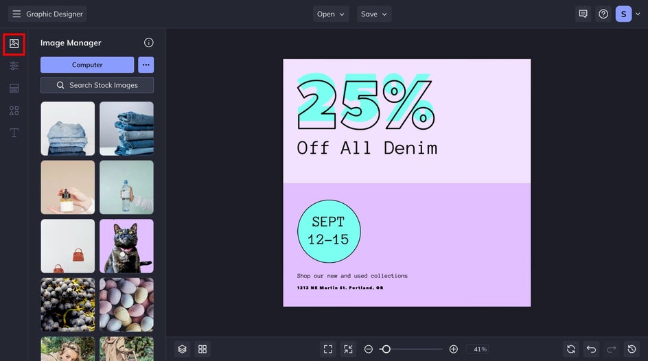 image manager to find your product photo
