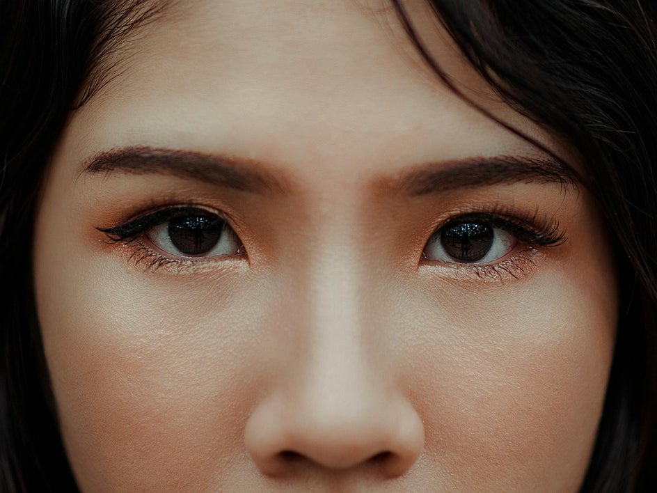 close up of woman that focuses on the eyes.