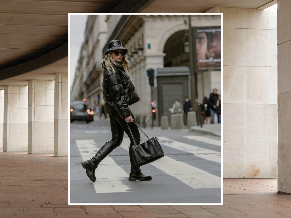 Before: Street photography model with people in background