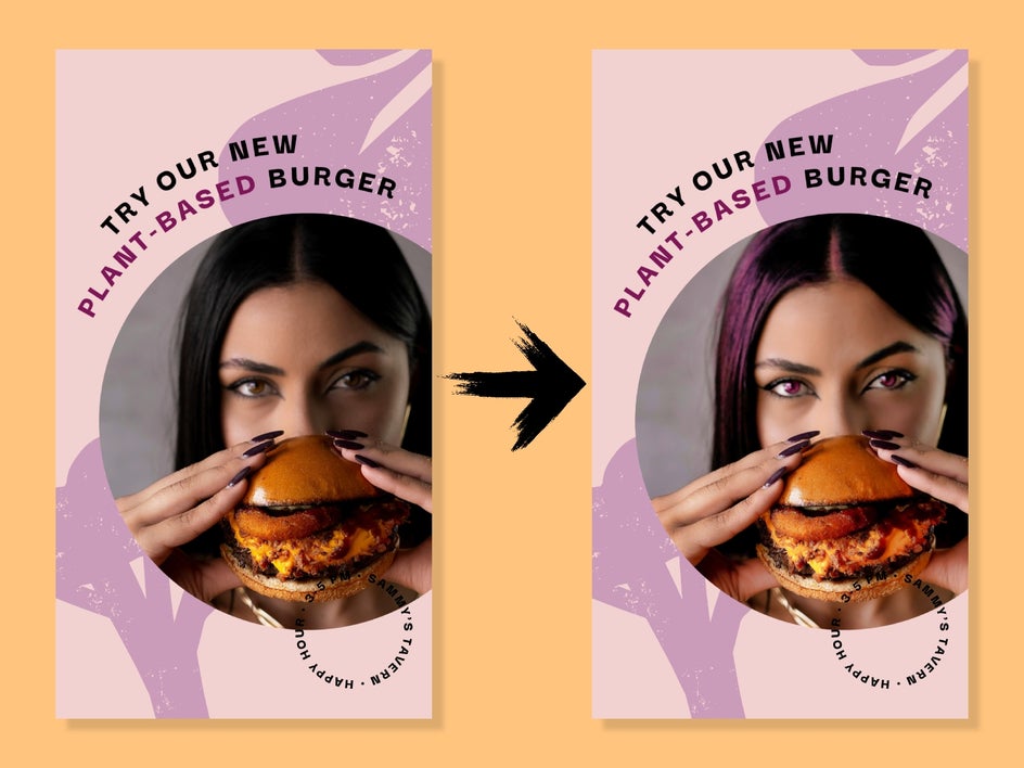 brand aesthetic before and after touch up tools applied to marketing materials