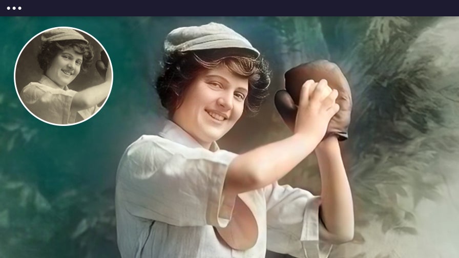 Black and white photo colorized and restored using an AI photo restorer tool