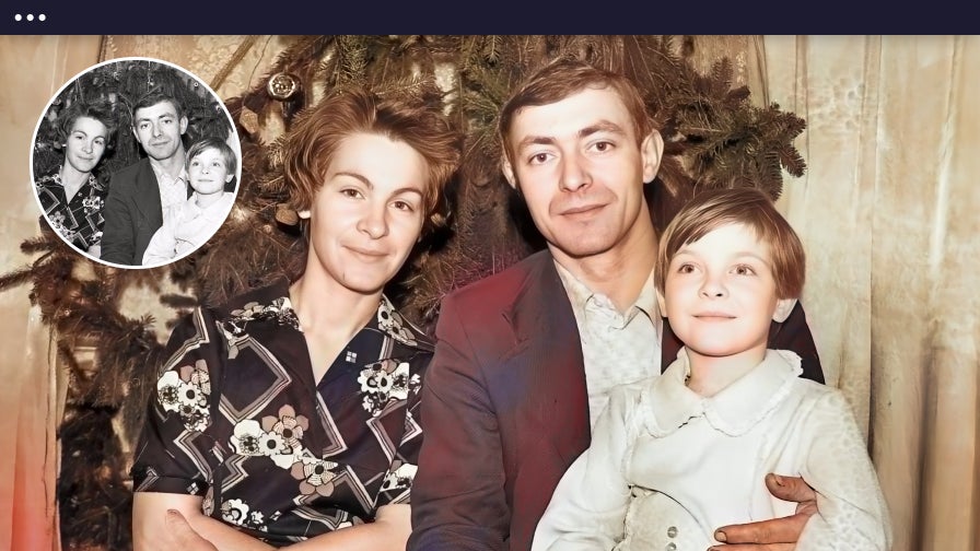 Vintage family portrait cleaned and enhanced through photo restoration