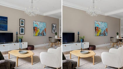 Living room photo enhanced to remove unwanted objects for a polished real estate listing