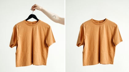 Product image enhanced with object remover to showcase apparel clearly