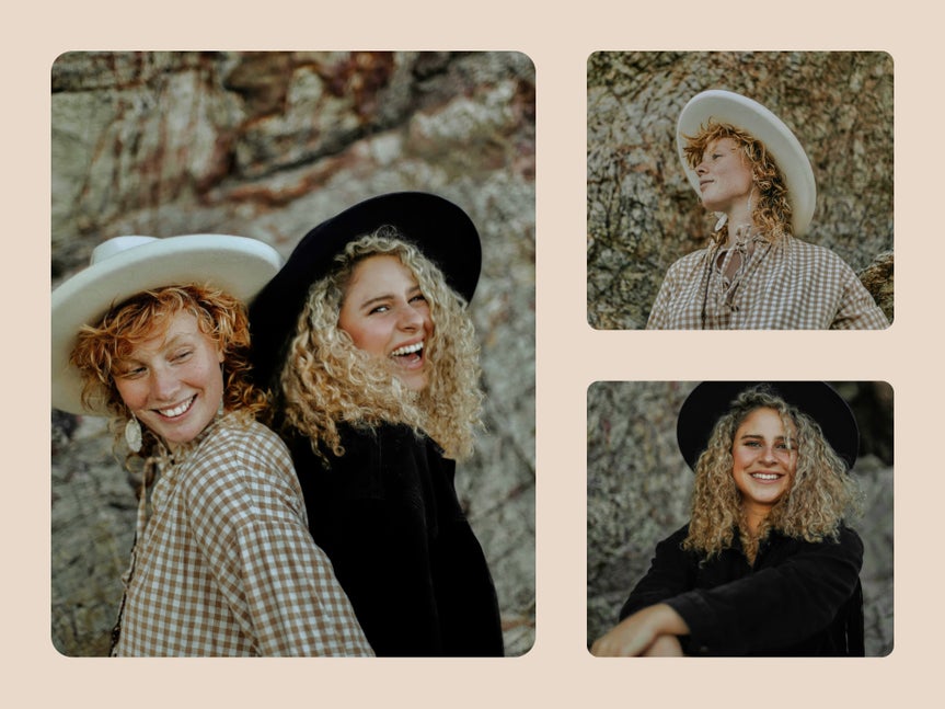 Group photo collage enhanced with AI portrait enhancer for vivid detail and color